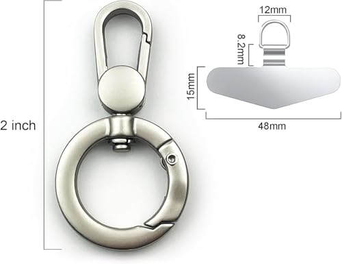 TENOC Metal Phone Tether with Spring Ring, Rose Gold+Silver - color: Silver/Rose Gold