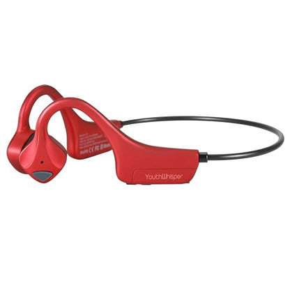 Bone Conduction Headphones Bluetooth, YouthWhisper Open Ear Wireless Earphones, Sports Headphones with Mic Waterproof for Running Cycling Hiking Walking and Workout (Red) - color: Red