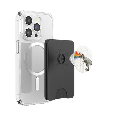 Watercolor Colorful T-Rex Dino Dinosaur Pop Mount Socket PopSockets PopWallet for MagSafe - style: Magnetic PopWallet