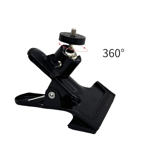 Universal Clamp Mount Phone and Camera Holder, Adjustable Spring Clip Stand,Camera Bracket， Black (1 Pack)