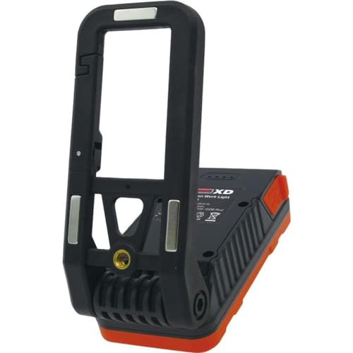 K Tool International 7334XD Rechargeable Work Light, 1100 Lumen COB with 500 Lumen Flashlight, Folding Stand, Magnetic Base, Type C Charging, Power Meter