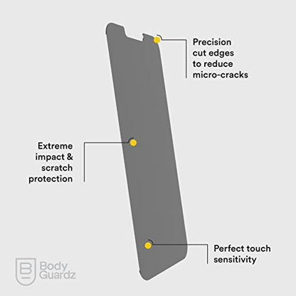 BodyGuardz Pure 3 Privacy Screen Protector for iPhone 17E / 16E / 14, 2-Way Privacy Technology With Maximum Strength 9H Anti-Spy Tempered Glass, Easy Installation, Perfect Touch Sensitivity
