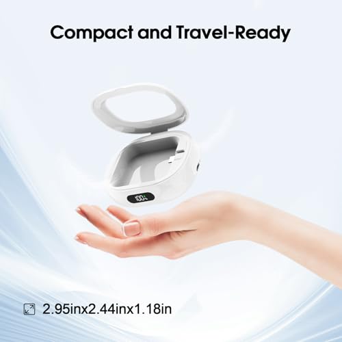 Wireless Charging Case Compatible with Ou-ra Ring Gen 5/4/3 Charger, 2000mAh Portable Charging Case with LED Display for Fitness & Travel, 30-Day Runtime (Official Charger Not Included) White - color: White