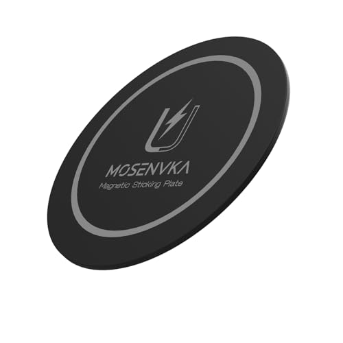 MOSENVKA Universal Magnetic Phone Mount Plate,Strong Adhesive Plate for Magnetic Car Mount, Phone Sticker for iPhone 16e and All Smartphones and Cases-Slim,Lightweight,and Reusable (Black-1 Pack) - color: (Black-1 Pack)