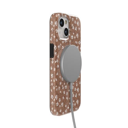 Casely iPhone 15 Plus Case | Mocha Meadow | Tiny Flowers | Compatible with MagSafe | Classic Ultra Slim Design - color: Mocha Meadow | Tiny Flowers