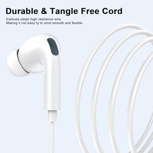 [Apple MFi Certified] Wired Headphones for iPhone 14 13 12,Earbuds with Lightning Connector Built-in Mic & Volume Control HiFi Stereo Nosie Reduction Earphones Compatible with iPhone 13/11/XR/XS/X/8/7 - size: L