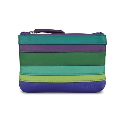 ili New York Leather Mini Compact Coin Purse - Cool Tropics - color: Cool Tropics