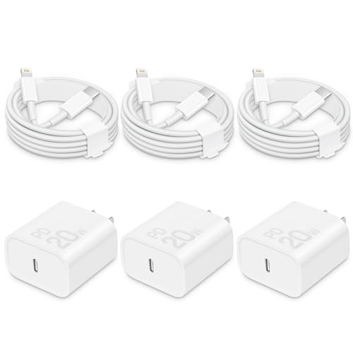 CXX 20W Fast Charger for iPhone 14/13/12 [3-Pack, MFi Certified] - color: White, size: 6FT