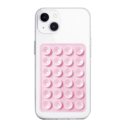 Anteel Silicone Suction Phone Case Mount, Non Slip Sticky Phone Grip for Cellphone, Silicon Adhesive Suction Cup Phone Mount, Strong Grip Holder for Selfies and Videos (Light Pink) - color: Light Pink