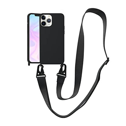 Compatible with iPhone 11 Pro Case with Lanyard Crossbody iPhone Case with Strap Adjustable Shockproof Drop Protection Silicone Phone Cover for iPhone 11 Pro 5.8’’ Black - color: Black, size: iPhone 11 Pro