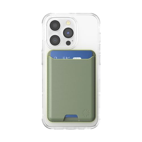 PopSockets Softgoods Phone Wallet and Adapter Ring for MagSafe, Phone Card Holder, Wireless Charging Compatible, Wallet Compatible with MagSafe® - Eucalyptus - color: Eucalyptus, style: Without Grip