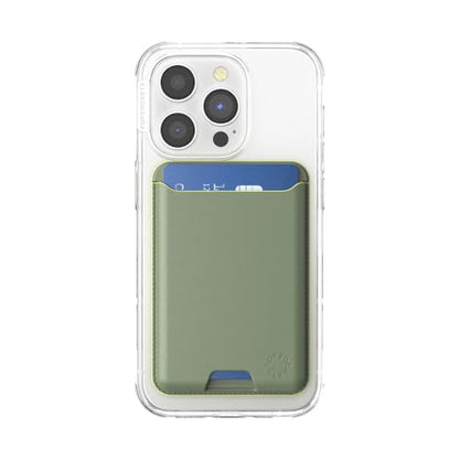PopSockets Softgoods Phone Wallet and Adapter Ring for MagSafe, Phone Card Holder, Wireless Charging Compatible, Wallet Compatible with MagSafe® - Eucalyptus - color: Eucalyptus, style: Without Grip
