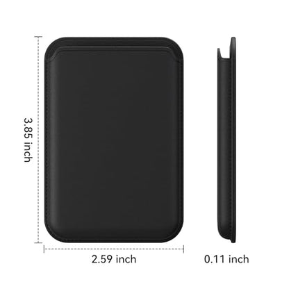 Magnetic Wallet Cell Phone Card Holder for Phone Case with Mag-Safe | Stronger Magnetic RFID Leather Phone Wallet Stick on Series of iPhone 17/16/15/14/13/12 and Pro/Promax, Dark - color: Black, size: 1 Pack