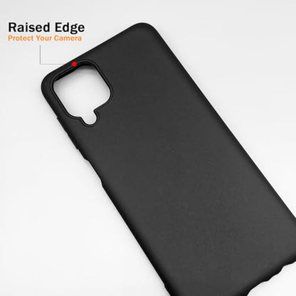 TENOC Phone Case for Samsung Galaxy A12 4G, Black Case Anti-Fingerprint Protective Bumper Matte Cover - color: Black Matte, size: A12