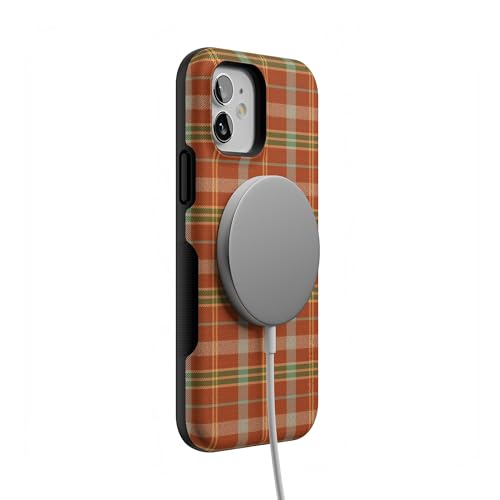 Casely iPhone 12 Mini Case | Spiced Chai | Fall Plaid | Bold Protective Design | MagSafe Compatible Design - color: Spiced Chai | Fall Plaid, size: Iphone 12 Mini