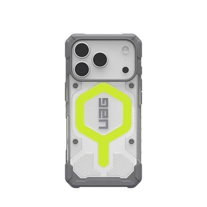 URBAN ARMOR GEAR UAG Designed for iPhone 17 Pro Case Pathfinder Clear - Compatible with MagSafe Luminous Glow in The Dark Military Grade Protective Cover, Active Neon - color: Pathfinder Clear - Active Neon