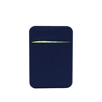 Neoprene Cell Phone Card Holder 6 Cards Adhesive Mini Secure Wallet ID Credit Card Pocket Purse stick on Smartphone for iPhone 16/15/SE, Galaxy S24/S23/A75/A55/A14/Note 22 Ultra (Navy Blue) - color: Navy Blue