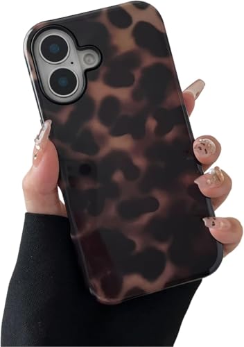 for iPhone 16 Case with Tortoise Leopard Print Trendy Animal Pattern Dual-Layer Shockproof Drop Protection Tough Phone Cover - size: iPhone 16