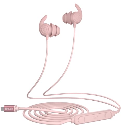 Hmusic USB C Wired Sleep Earbuds, 2g Lightweight Earphones for Side Sleeper - color: Pink, size: USB-C