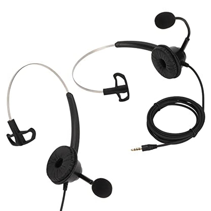 H360-3.5 Single Sided Business Headset, Monaural Telephone Headset with Noise Reduction Mic, Lightweight Comfortable Call Center Headset for 3.5mm Jack Devices