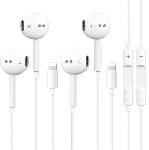 iPhone Wired Earbuds 2 Pack with Mic and Volume Control, Noise Reduction