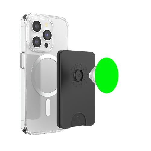 PopSockets Phone Grip with Expanding Kickstand - Neon Green PopSockets PopWallet for MagSafe - style: Magnetic PopWallet