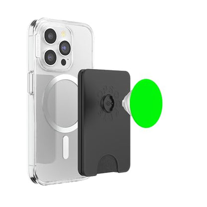 PopSockets Phone Grip with Expanding Kickstand - Neon Green PopSockets PopWallet for MagSafe - style: Magnetic PopWallet