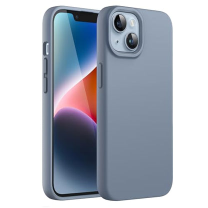 JETech Silicone Case for iPhone 14, Sierra Blue | Silky Soft Touch, Shockproof Protection, Scratch Resistant, Microfiber Lining - color: Sierra Blue, size: iPhone 14
