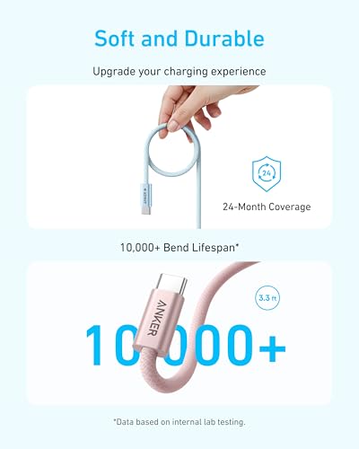 Anker Zolo USB C to USB C Cable, 240W Fast Charging Cable (3.3 ft, White) - color: White, size: 3.3ft