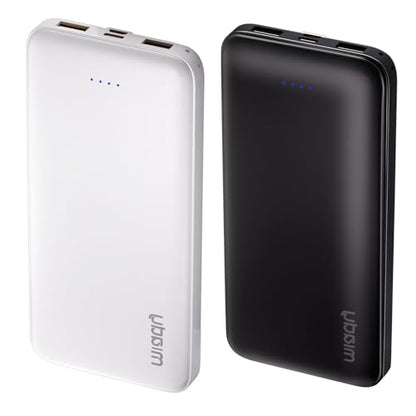 Miady 2-Pack Portable Charger 10000mAh Power Bank 22.5W Travel Battery Pack - color: Black+White