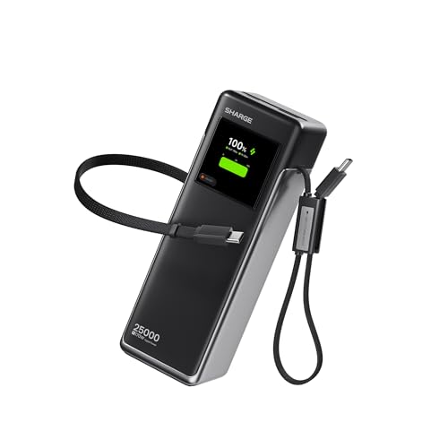 Laptop Power Bank 170W Fast Charging, 25000mAh Portable Charger for MacBook - color: Black