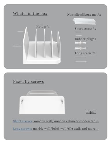 Wall Mount Phone Holder, (White) - color: White