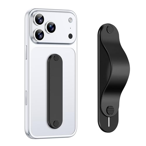 GripMate Phone Grip Holder, Finger Strap Stand, Metal Aluminum Alloy Kickstand with Soft TPU Loop - Universal Ultra Slim Comfortable Hand Grip for iPhone Samsung and Most Smartphones, Black - color: Black