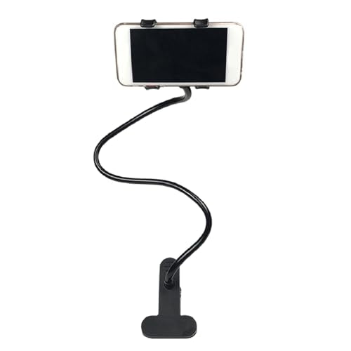 Zopsc Gooseneck Phone Holder for Bed, Flexible Long Arm Cell Phone Stand with Clamp, 360 Adjustable Overhead Mount for Headboard Desk Bedside, for 4 7in Smartphones