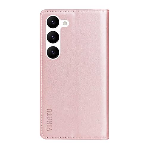 Compatible with Samsung Galaxy S23 Wallet Case PU Leather Flip Folio Case with Card Holder Magnetic Closure Shockproof Protective Phone Cover Rose Gold - color: Rose Gold, size: Samsung S23
