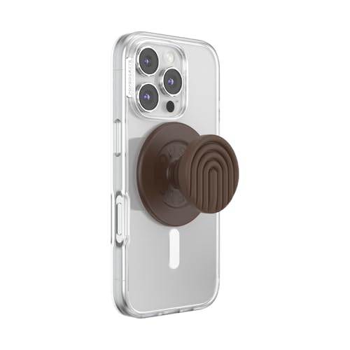 PopSockets Phone Grip for MagSafe, Magnetic Holder- Curves Cocoa - color: Curves Cocoa
