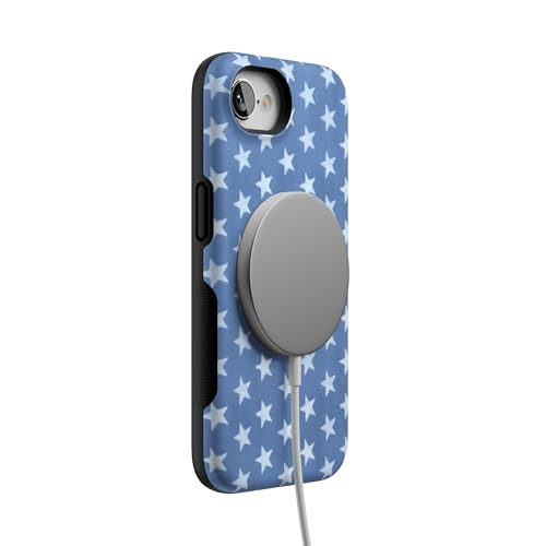 Casely iPhone 16e Case | Coastal Blues | Denim Stars | Bold Protective Design | Compatible with MagSafe - color: Coastal Blues | Denim Stars