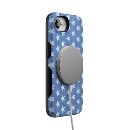 Casely iPhone 16e Case | Coastal Blues | Denim Stars | Bold Protective Design | Compatible with MagSafe - color: Coastal Blues | Denim Stars