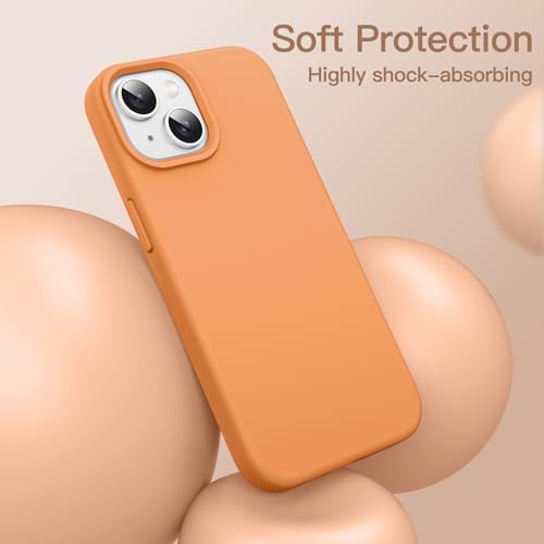 JETech Silicone Case for iPhone 14, Marigold | Silky Soft Touch, Shockproof Protection, Scratch Resistant, Microfiber Lining - color: Marigold, size: iPhone 14