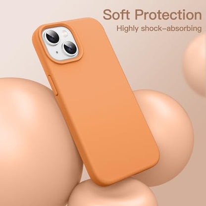 JETech Silicone Case for iPhone 14, Marigold | Silky Soft Touch, Shockproof Protection, Scratch Resistant, Microfiber Lining - color: Marigold, size: iPhone 14