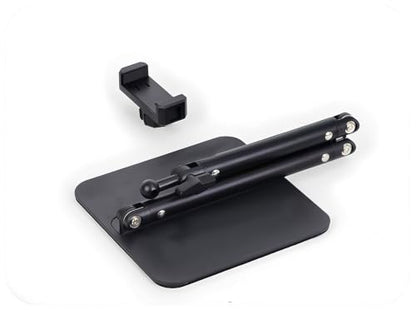 Adjustable Overhead Articulating Arm Phone Stand for Desk, Black Metal
