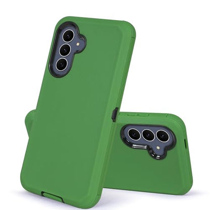 Compatible for Samsung S25 FE, Built in Screen Protector, Belt Clip Holster Heavy Duty Defender Case Dustproof Shockproof Protection (Green) - color: Green