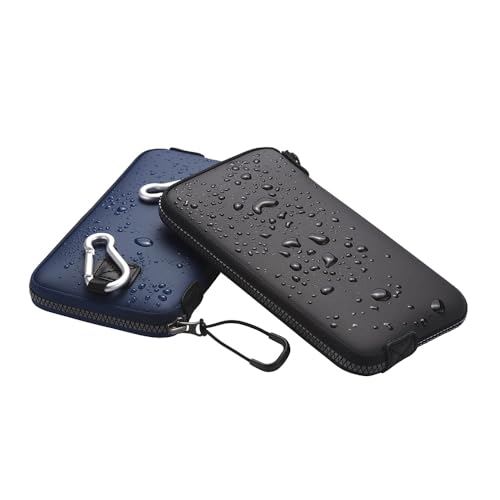 OneJoy Neoprene Phone Pouch, Lightweight Protective Cellphone Sleeve with Large Zipper Opening, Inner Pocket, Thermal Insulated, Durable Cell Phone Carrier for iPhone & Smartphones [ Black ] - color: Black