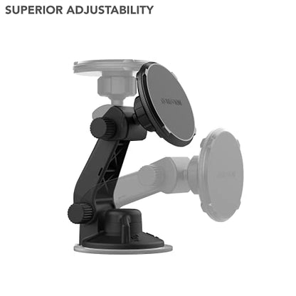 ROKFORM - Adjustable Magnetic Windshield Phone Holder, Compatible with MagSafe Phone Cases and Cases, Strong Suction Cup, 210° Tilt, 360° Rotation