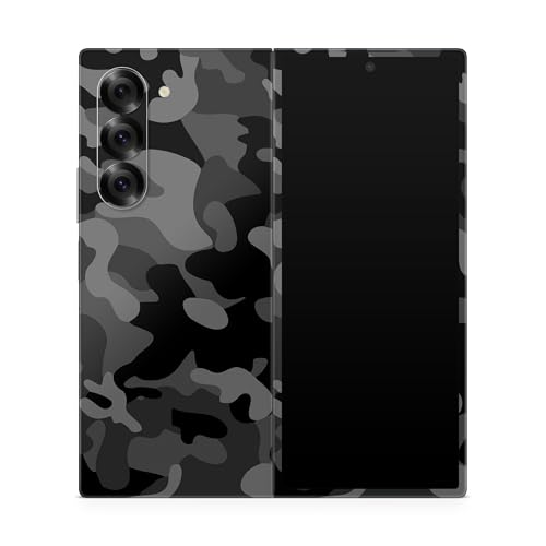 Phone Skin Compatible with Samsung Galaxy Z Fold 6 - Black Camo - Premium 3M Vinyl Protective Wrap Decal Cover - Easy to Apply | Crafted in The USA by MightySkins - color: Black Camo, style: Matte Finish