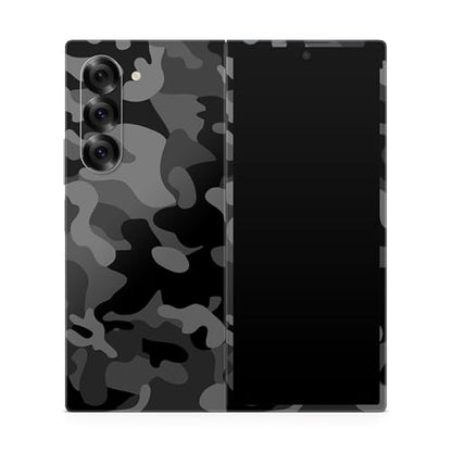 Phone Skin Compatible with Samsung Galaxy Z Fold 6 - Black Camo - Premium 3M Vinyl Protective Wrap Decal Cover - Easy to Apply | Crafted in The USA by MightySkins - color: Black Camo, style: Matte Finish