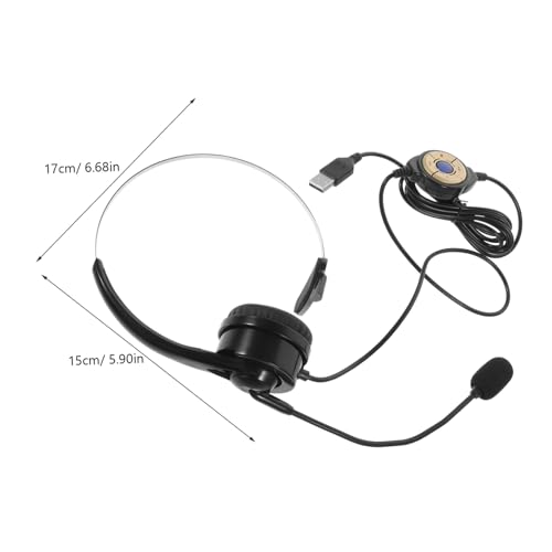NUOBESTY Black Single Ear Gaming Headset with Mic, USB Plug and Play