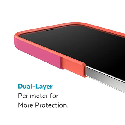 Speck iPhone 15 Plus & 14 Plus Case - Slim Phone Case with Drop Protection, Scratch Resistant with Soft Touch for 6.7 inch iPhone - Dual Layer Case, Digital Pink/Energy Red CandyShell Pro - color: Digital Pink/Energy Red