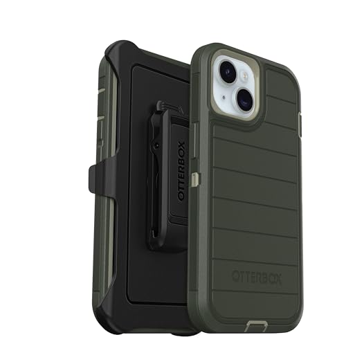 OtterBox iPhone 17e & iPhone 16e (Only) - Defender Series Case - Lichen The Trek (Green) - Screenless - Rugged & Durable - with Port Protection - Holster Clip Includes - Microbial Defense Protection - color: Lichen The Trek (Green), style: Non-MagSafe