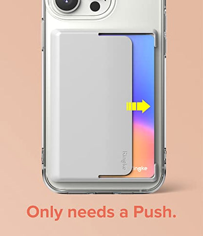 Ringke Side Slot Card Holder for Phone Case, Business Card Holder for Women, Men, ID Credit Card Holder Stick on, Phone Wallet Compatible with iPhone, Galaxy, and Pixel - Light Gray - color: Light Gray